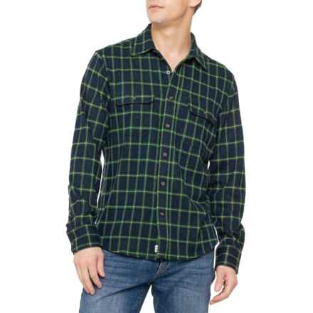 Fair Harbor Dunewood Flannel Shirt - Long Sleeve in Green Plaid