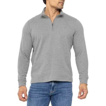 Fair Harbor Larchmont Shirt - Zip Neck, Long Sleeve in Heather Grey