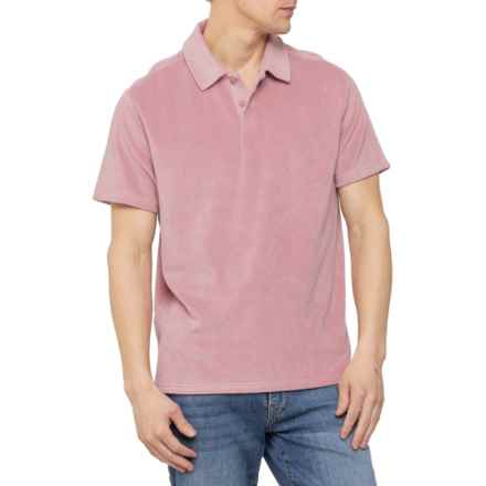 Fair Harbor Ravello Terry Polo Shirt - Short Sleeve in Pink Sand
