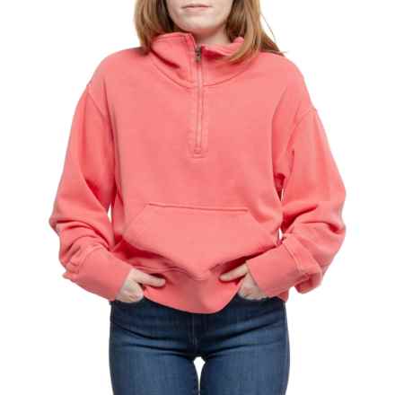 Fair Harbor Saltaire Sweatshirt - Zip Neck in Papaya
