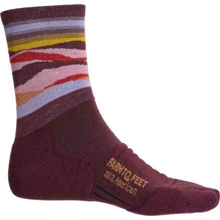 Farm to Feet American Trail Max Patch Light Cushion Socks - Merino Wool, 3/4 Crew (For Men and Women) in Plum
