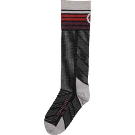 Farm to Feet Boys and Girls Wilson 2.0 Socks - Over the Calf in Charcoal/Silver