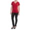 8399Y_3 FDJ French Dressing Solid Basic V-Neck T-Shirt - Mercerized Cotton, Short Sleeve (For Women)