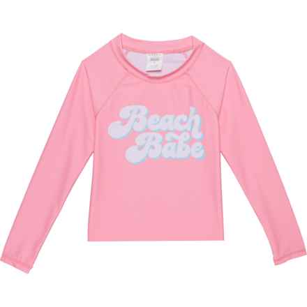 Feather 4 Arrow Big Girls Beach Babe Rash Guard - UPF 50, Long Sleeve in Flamingo Pink