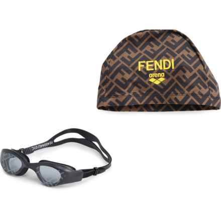 Fendi Swim Goggles (For Men and Women) in Black/Black/Smoke