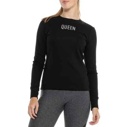 Fera Queen Crew Neck Base Layer Top - Long Sleeve in Black