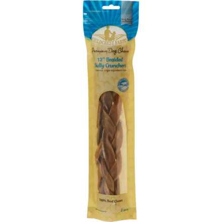Fieldcrest Farms Bully Cruncher Braided Dog Chews - 2-Pack, 12” in Multi