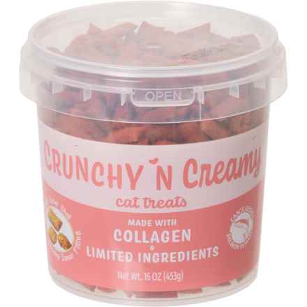 Fieldcrest Farms Crunch N Creamy Cat Treat Tub - 16 oz. in Salmon