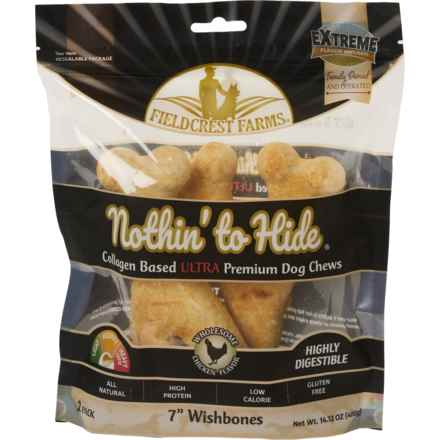 Fieldcrest Farms Nothin’ to Hide Ultra Wishbone Dog Chew - 2-Pack, 7” in Chicken