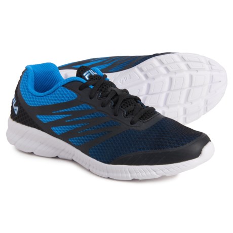 black and blue running shoes