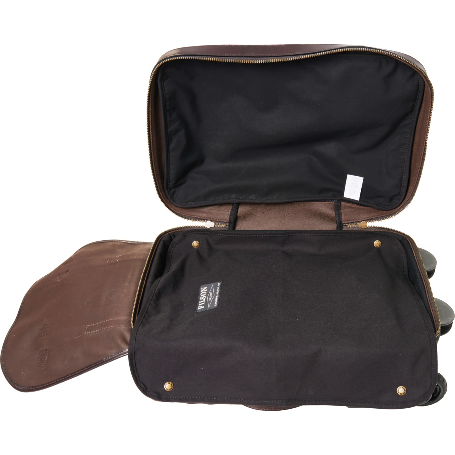 Weatherproof Leather Rolling Carry-On 