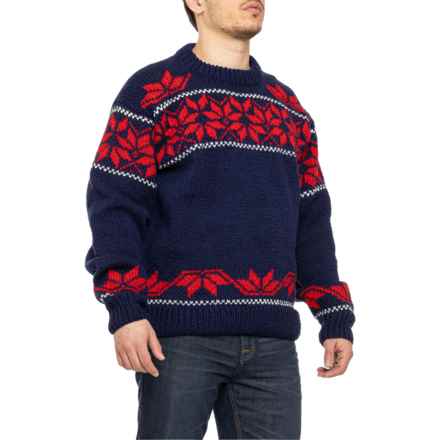 Filson Handmade Crew Sweater - Wool in Dark Blue/Snow