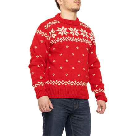 Filson Handmade Crew Sweater - Wool in Red/White/Snow