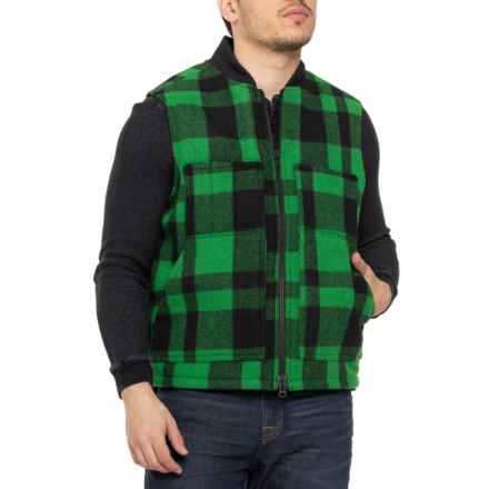 Filson Lined Mackinaw Work Vest - Wool in Acid Green/Black