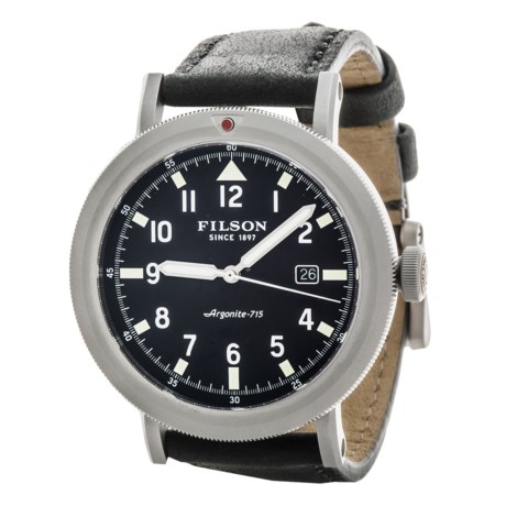Filson Scout Black Dial Watch – Horween® Leather Band (For Men)