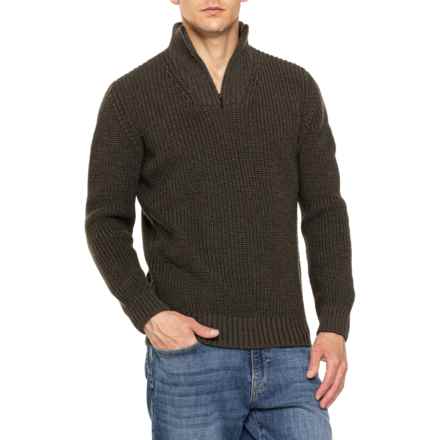 Filson Zip Neck Sweater - Wool in Dark Green