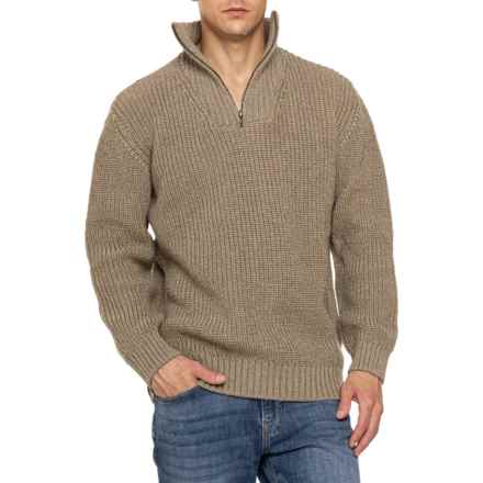 Filson Zip Neck Sweater - Wool in Walnut