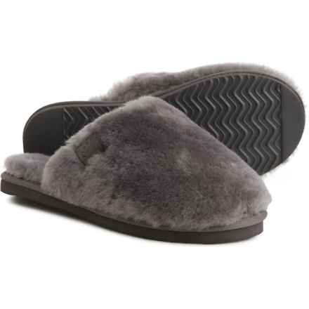 FIRESIDE Shelly Beach Scuff Slippers - Genuine Shearling (For Women) in Grey