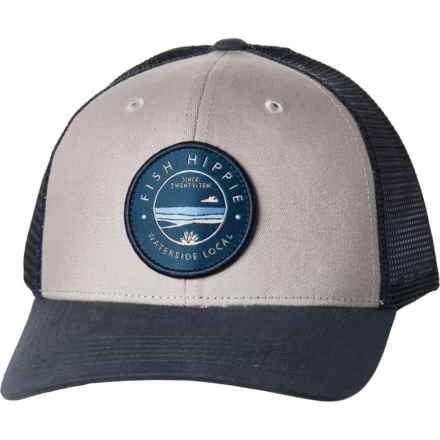 Fish Hippie Distant Trucker Hat in Navy
