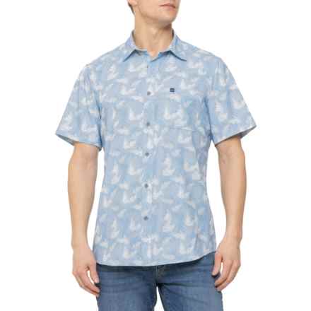 Fish Hippie Rowe Stretch-Woven Shirt - Short Sleeve in Ice Melt