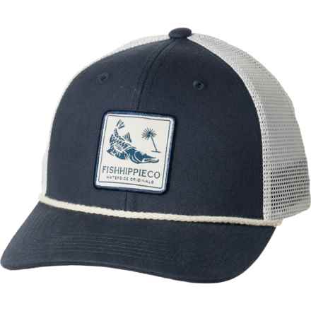 Fish Hippie Wanderer Trucker Hat in Navy