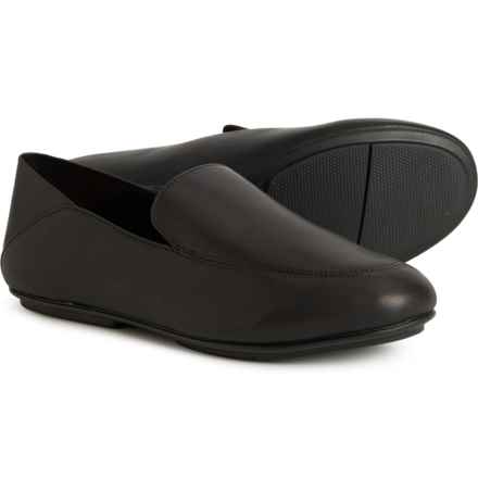 FitFlop Allegro Crush-Back Loafers - Leather (For Women) in All Black