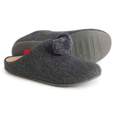 FitFlop Chrissie Pom Pom Slippers (For Women) in Grey