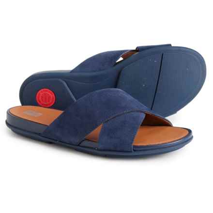 FitFlop Gracie Cross Slide Sandals  - Suede (For Women) in Midnight Navy