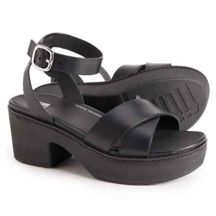 FitFlop Pilar Crossover Ankle-Strap Platform Sandals - Leather (For Women) in All Black