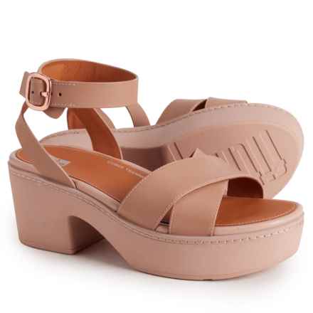 FitFlop Pilar Crossover Platform Sandals - Leather (For Women) in Beige