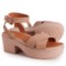 FitFlop Pilar Crossover Platform Sandals - Leather (For Women) in Beige