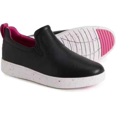 FitFlop Rally Speckle Sole Slip-On Trainer Shoes - Leather (For Women) in Black Mix