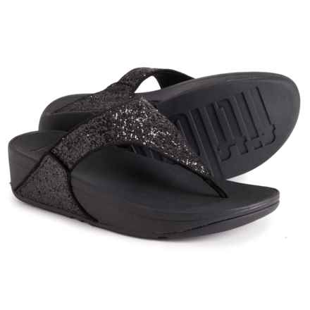 FitFlop Shimma Glitter Toe-Post Sandals (For Women) in Black Glitter