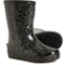 FitFlop Toddler Boys and Girls Wonderwelly Ergonomic Glitter Rain Boots - Waterproof in Black Glitter