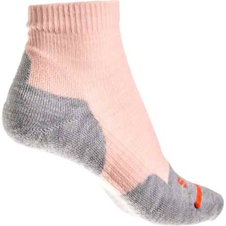 FITS Light Cushion Hiking Socks - Merino Wool, Quarter Crew (For Women) in Rose Cloud