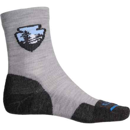 FITS Light Hiker Arrowhead Mini Hiking Socks - Merino Wool, Crew (For Men) in Light Grey