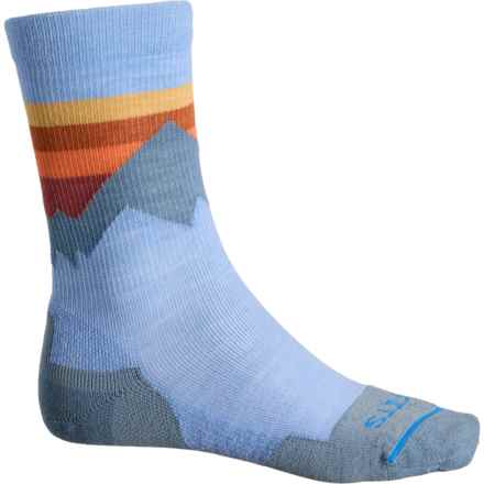 FITS Light Hiker Mountain Top Hiking Socks - Merino Wool, Crew (For Women) in Serenity Blue
