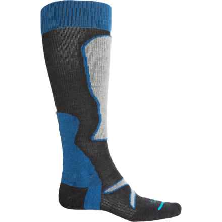 FITS Lightweight Ski Socks - Merino Wool, Over the Calf (For Men and Women) in Charcoal