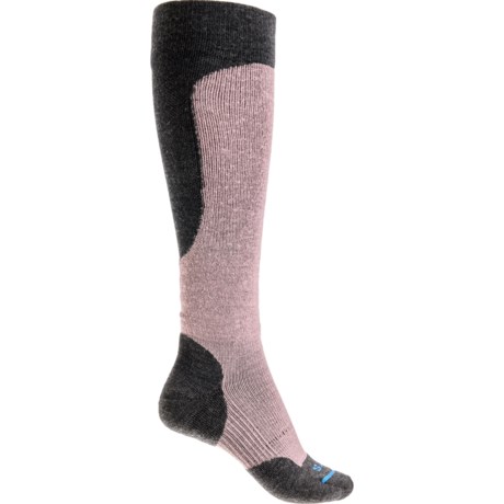 FITS Lightweight Ski Socks - Merino Wool, Over the Calf (For Women) in Woodrose
