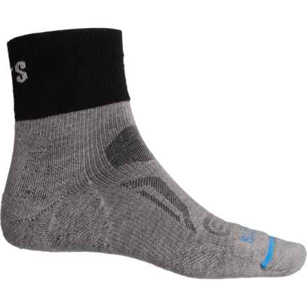 FITS Micro-Light High-Performance Trail Socks - Merino Wool, Quarter Crew (For Women) in Light Grey