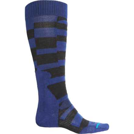 FITS Pro Ski Socks - Merino Wool, Over the Calf (For Men and Women) in Blue/Charcoal