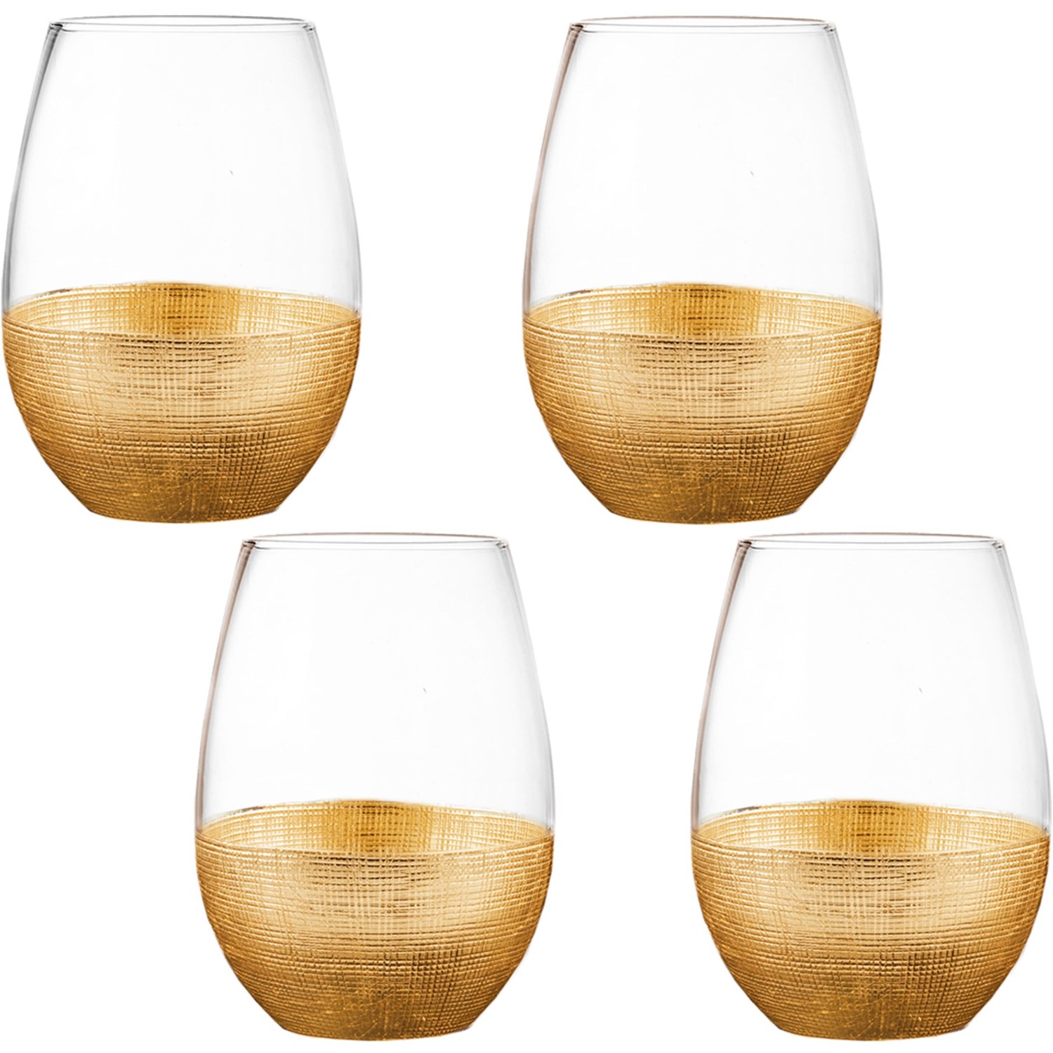 Fitz & Floyd LinenTextured Stemless Wine Glass Set 20 fl.oz., Set of 4 Save 37