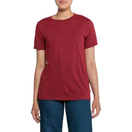 Fjallraven Abisko T-Shirt - Wool, Short Sleeve in Pomegranate Red