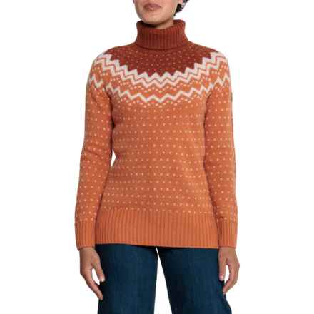 Fjallraven Ovik Knit Roller Sweater - Wool in Desert Brown-Autumn Leaf