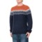 Fjallraven Ovik Knit Sweater - Wool in Dark Navy/Terracotta Brown