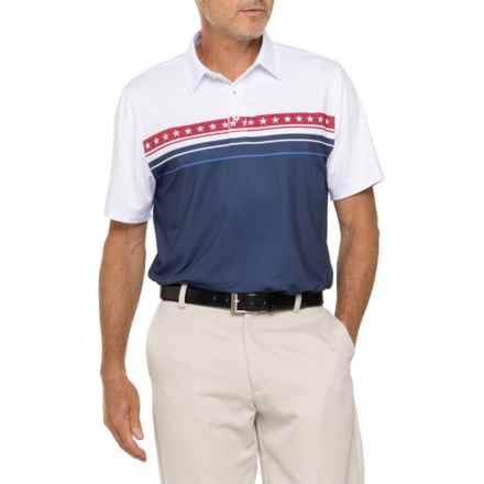 FLAG & ANTHEM Charleston Blocked Star-Performance Polo Shirt - Short Sleeve in Navy/White/Red