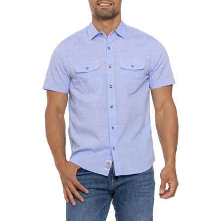 FLAG & ANTHEM Cullman Stretch Shirt - Short Sleeve in Light Blue
