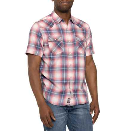 FLAG & ANTHEM Lumberton Vintage Wash Western Shirt - Short Sleeve in Red/Navy/White
