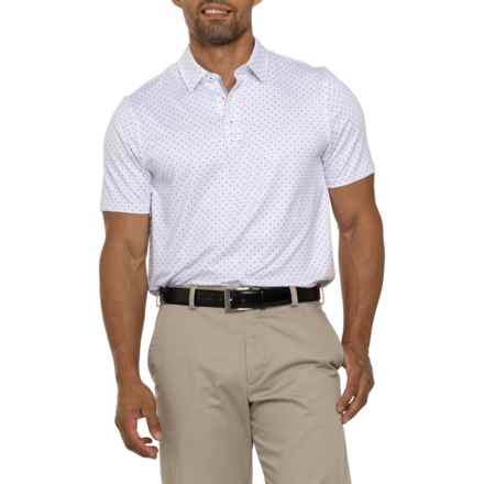 FLAG & ANTHEM Montrose Star and Dot Print High-Performance Polo Shirt - Short Sleeve in White Combo
