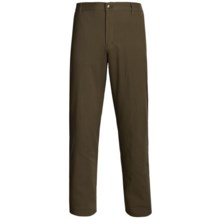 Flannel-Lined Twill Pants - Flat Front (For Men) in Dark Brown - 2nds